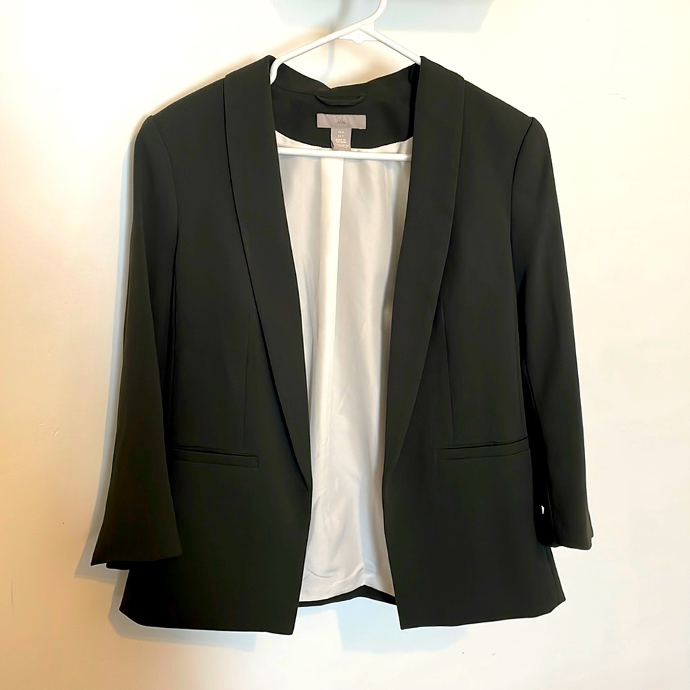 Womens H&M blazers available in dark green, black, plum and dark teal
